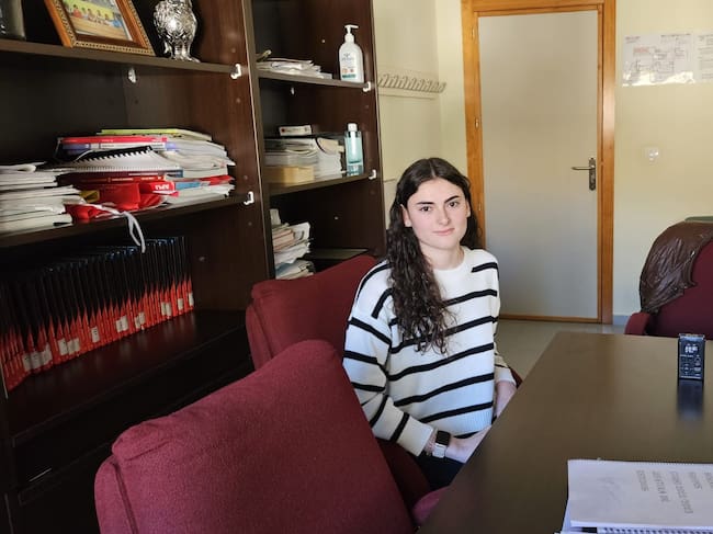 Momento de la entrevista a Carolina Ruiz Díaz, premio ESO 2023