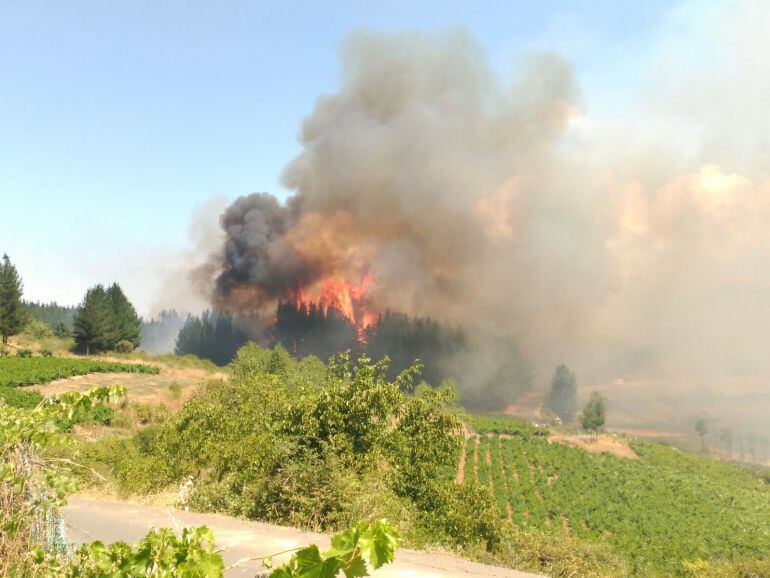 Momentos iniciales del incendio en el Valle de Finolledo