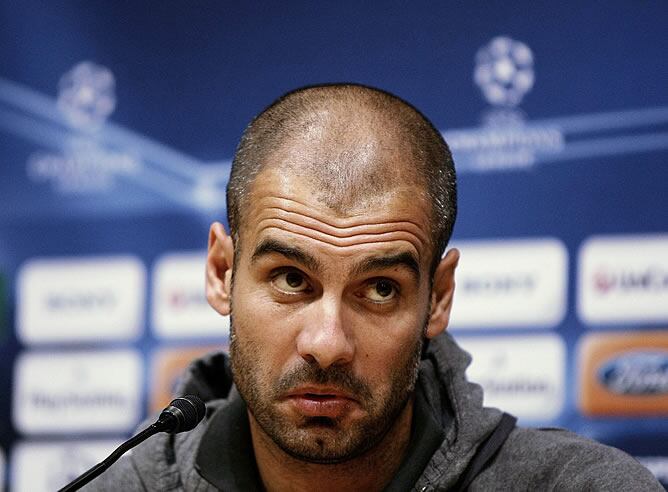 Guardiola, durante la rueda de prensa