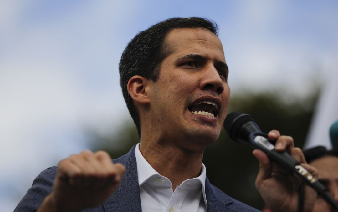 Juan Guaidó tras autoproclamarse presidente de Venezuela.