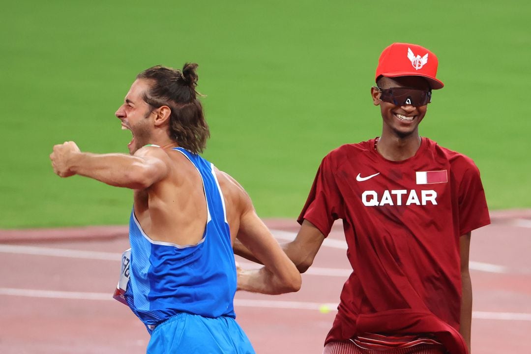 Gianmarco Tamberi y Mutaz Essa Barshim deciden no hacer el desempate y comparten el oro olímpico en Tokio 2020