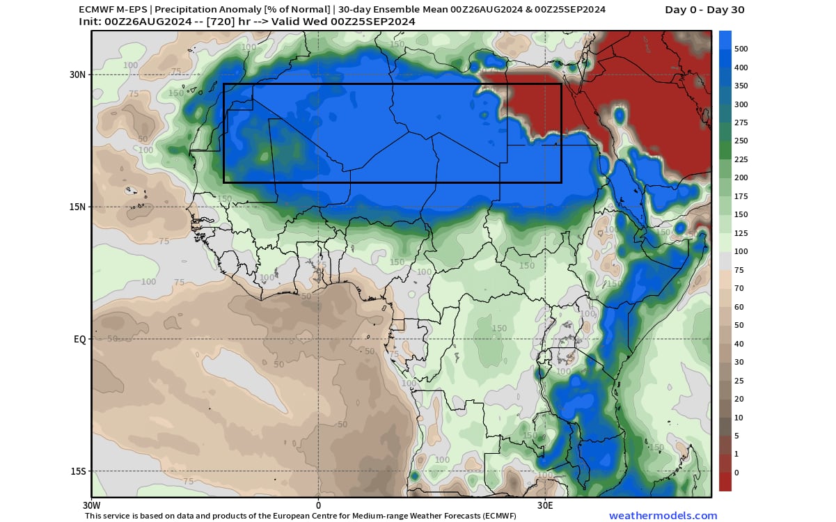 Se esperan lluvias en todo el desierto.