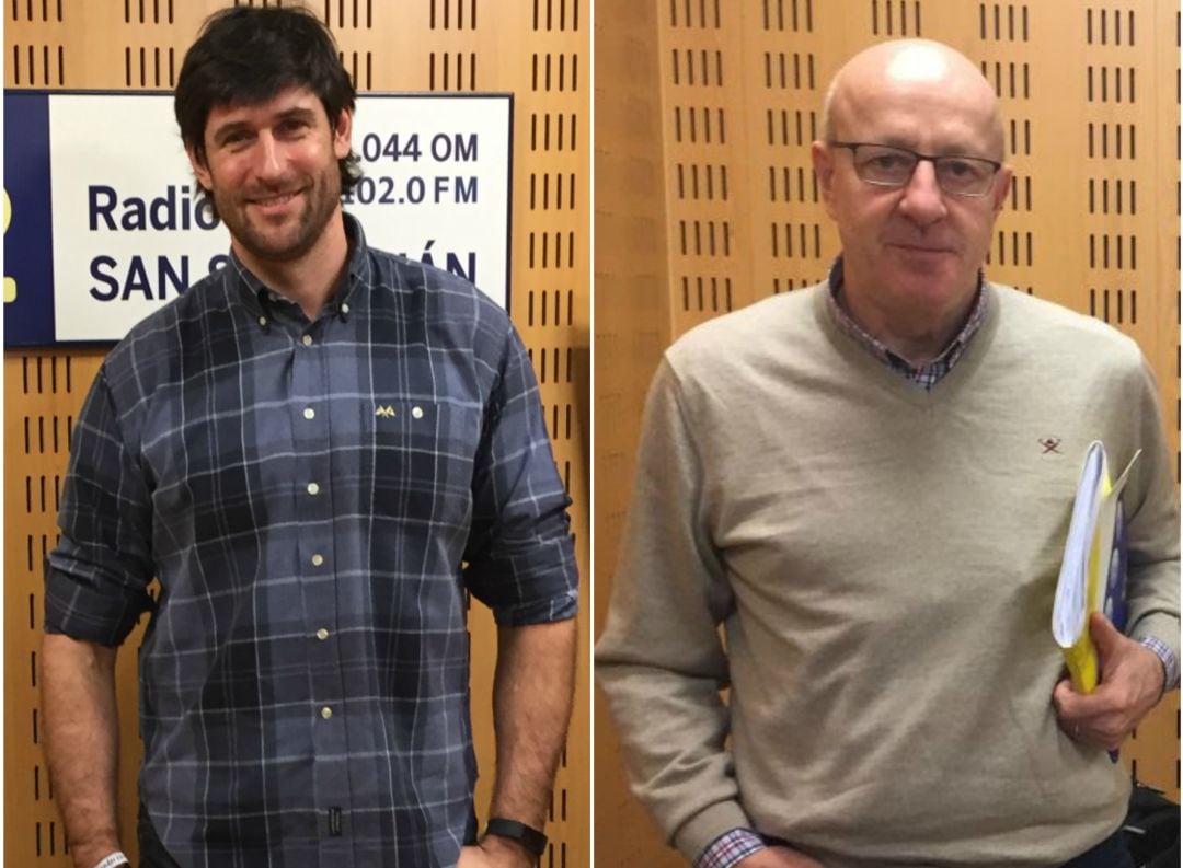 Gurutz Aginagalde e Iñaki Emaldi posan en los estudios de la Cadena SER