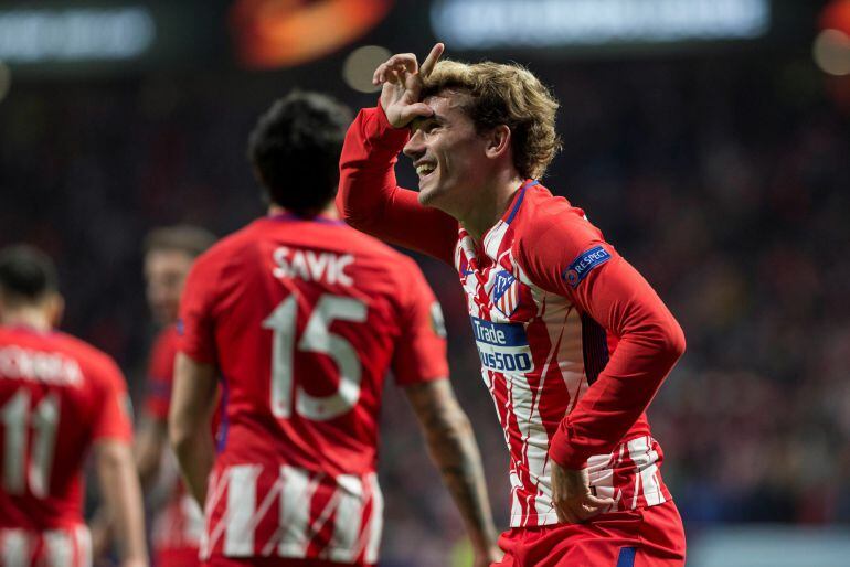 Antoine Griezmann celebra un gol del Atlético de Madrid