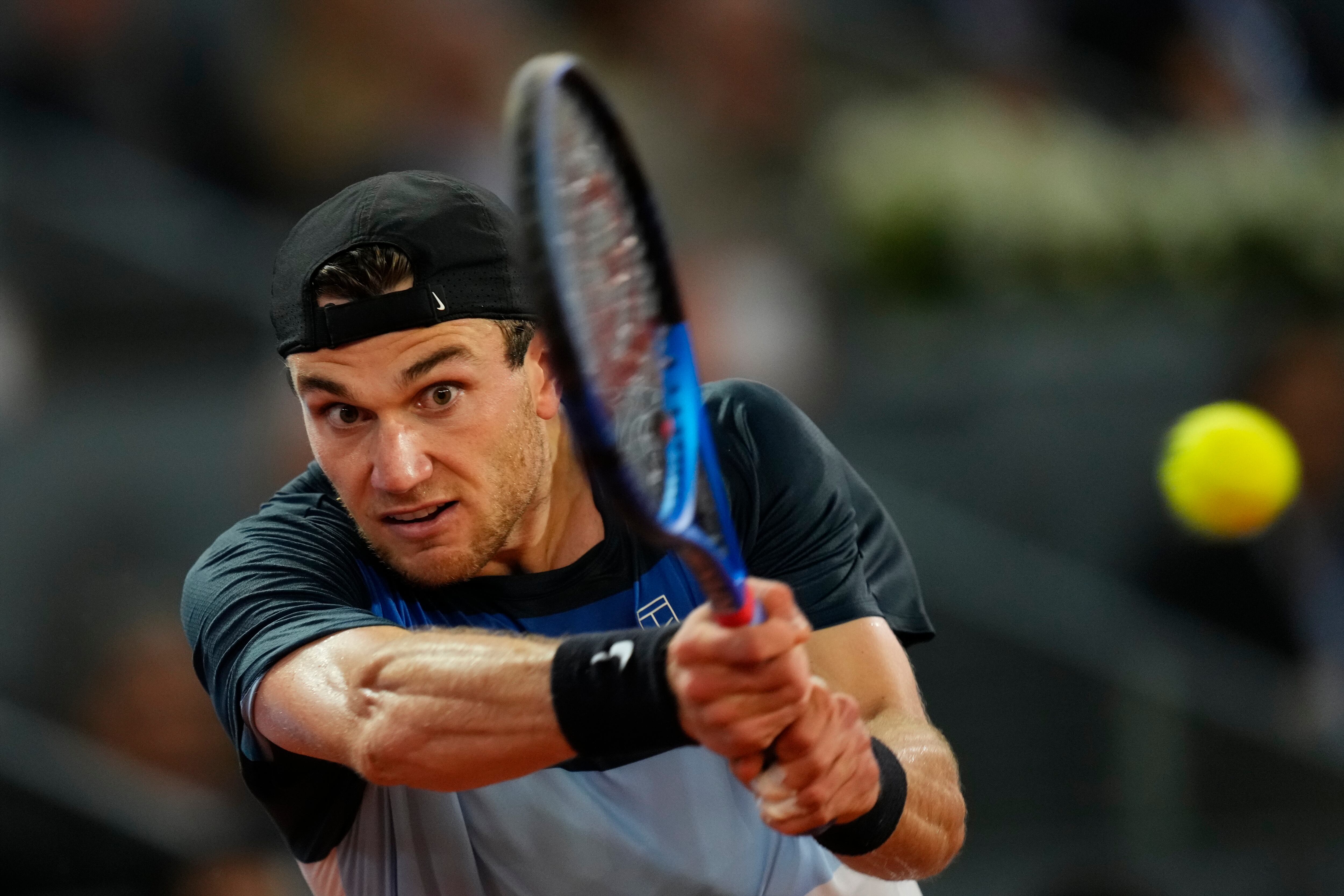 Jack Draper, en su partido contra Lorenzo Musetti en el Mutua Madrid Open