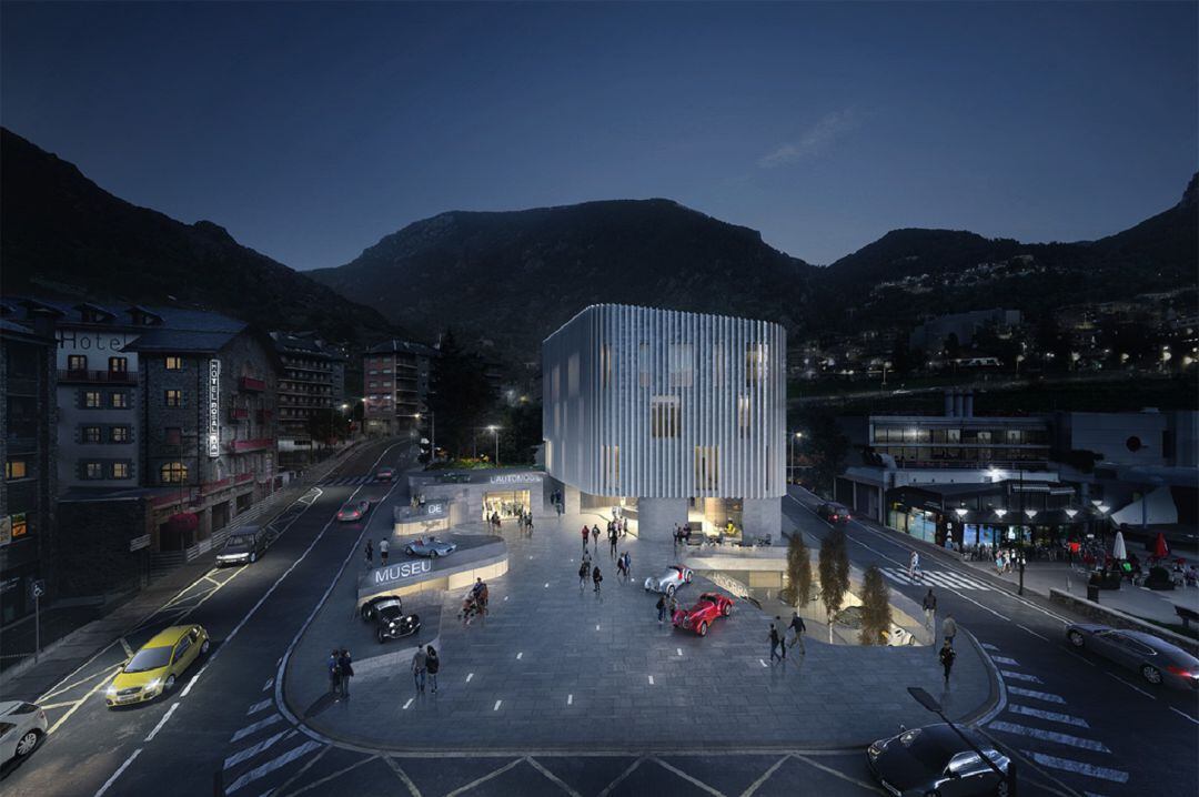 Imatge simulada del què serà el futur museu de l'automòbil d'Encamp.