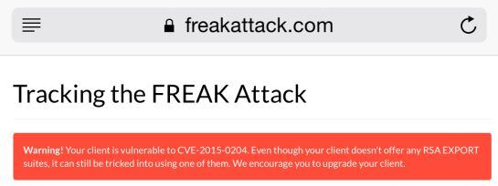 El ataque &#039;FREAK&#039; afecta a todos los dispositivos iOS