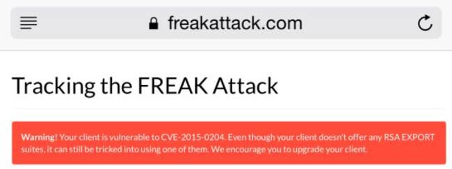 El ataque 'FREAK' afecta a todos los dispositivos iOS