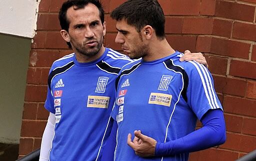 Gekas y Katsauranis entrenando