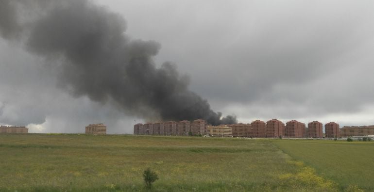 Incendio de Seseña visto desde la A4