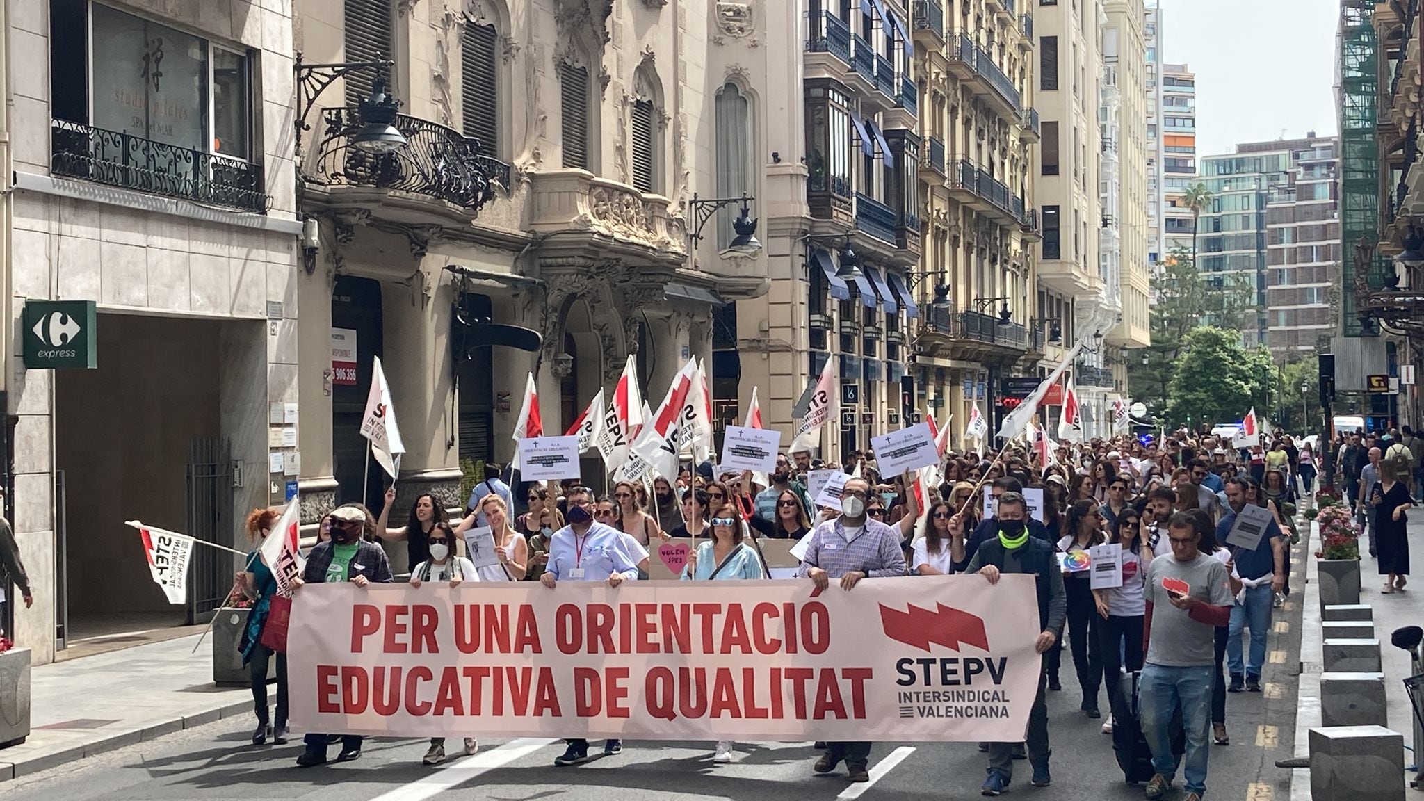 Manifestación del STEPV este sábado en València contra el nuevo modelo de orientación educativa.