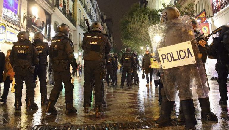 Efectivos policiales durante las &#039;Marchas de la Dignidad&#039; en la Puerta del Sol