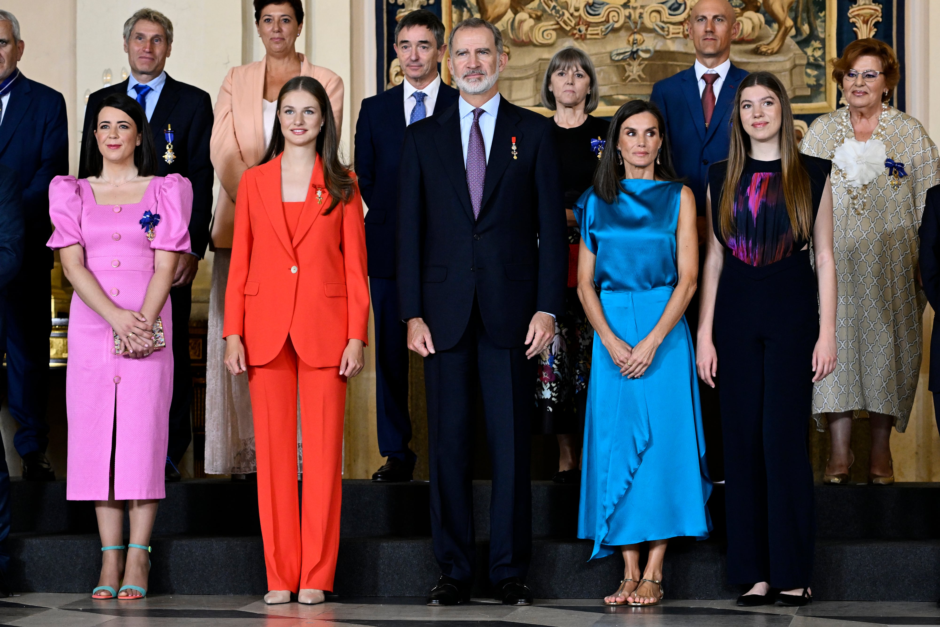 La familia real en el evento del décimo aniversario de Felipe VI.