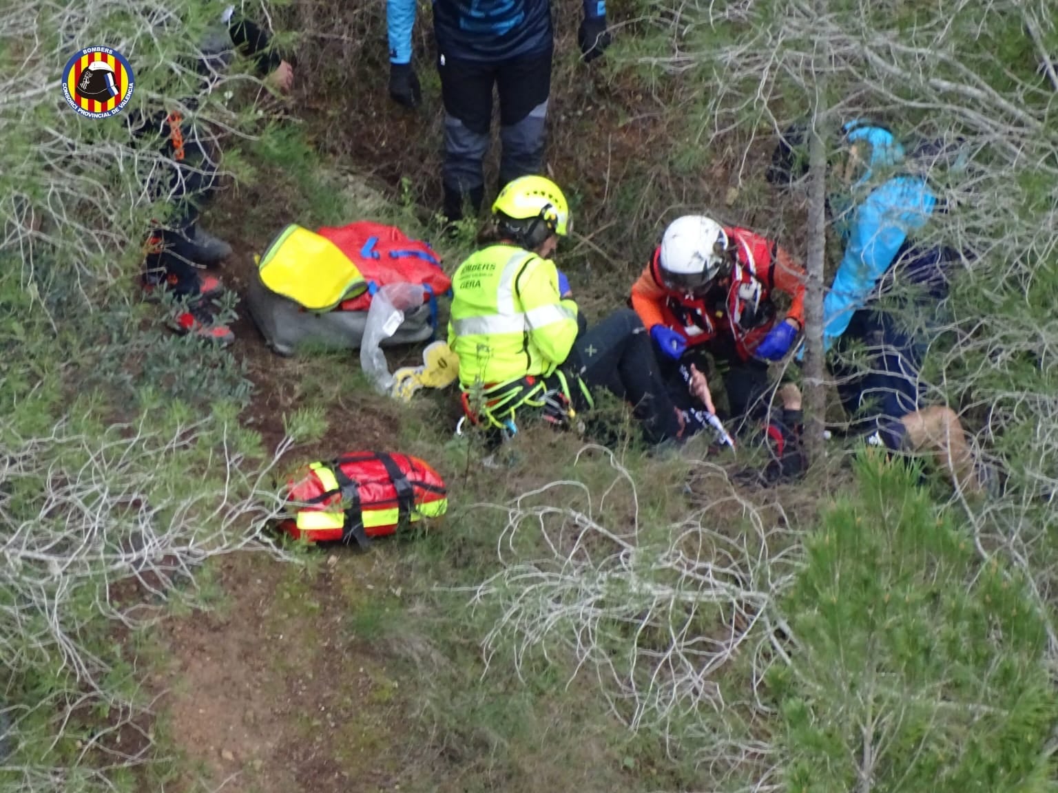 Actuación del GERA en Xàtiva. Fuente: Bombers València