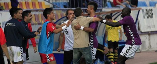 Celebración del gol alcarreño