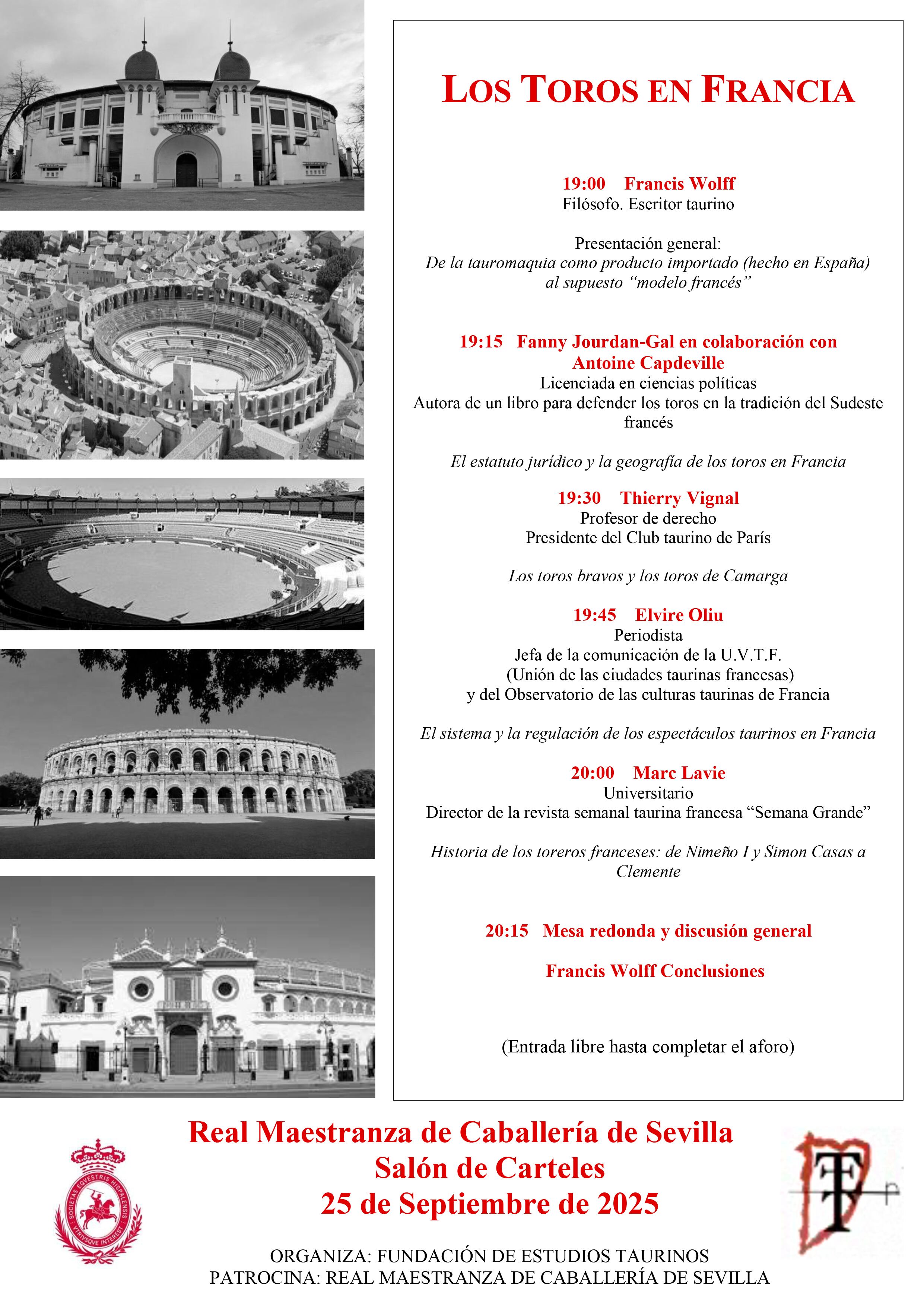 Cartel de la jornada que se celebrará el 25 de septiembre en la Real Maestranza de Sevilla