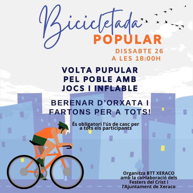Cartel 'Bicicletada Popular' en Xeraco