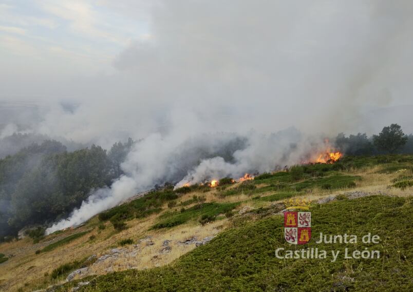 Incendio en Olleros de Alba (León)