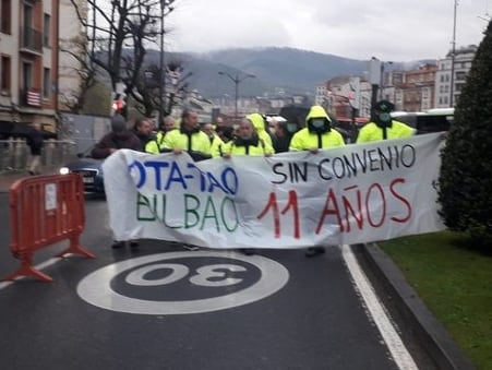 Movilización de trabajadores de la OTA de Bilbao