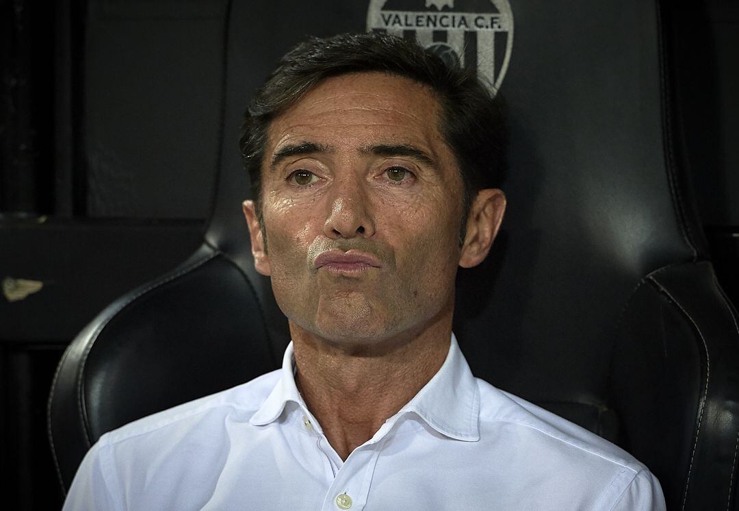 Marcelino, en un partido con el Valencia