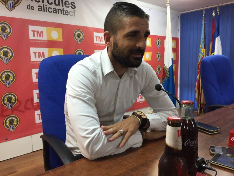 Javier Portillo, en la sala de prensa del Rico Pérez