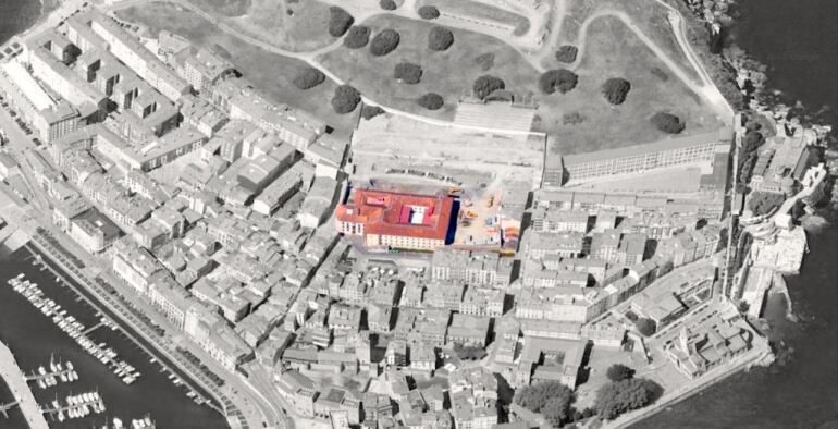 Vista aérea del barrio de Cimadevilla 