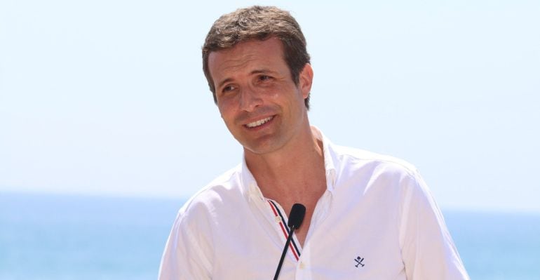 El presidente del PP, Pablo Casado, durante una visita a Almería hace unos días