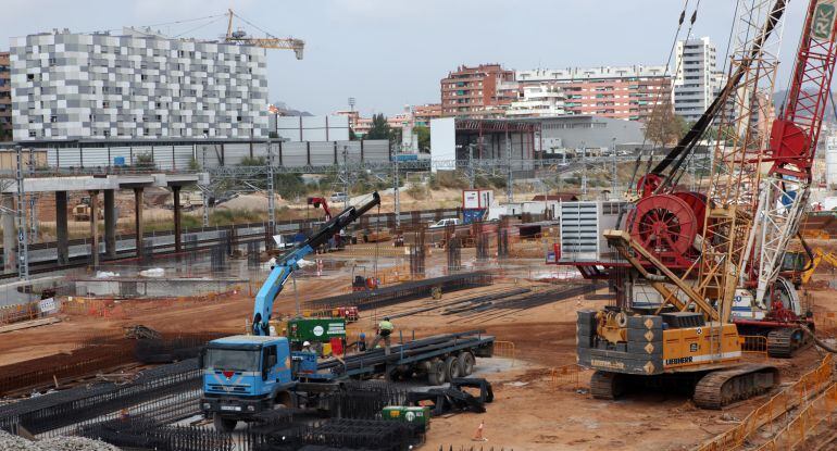 Obres de la futura estació de la Sagrera a Barcelona