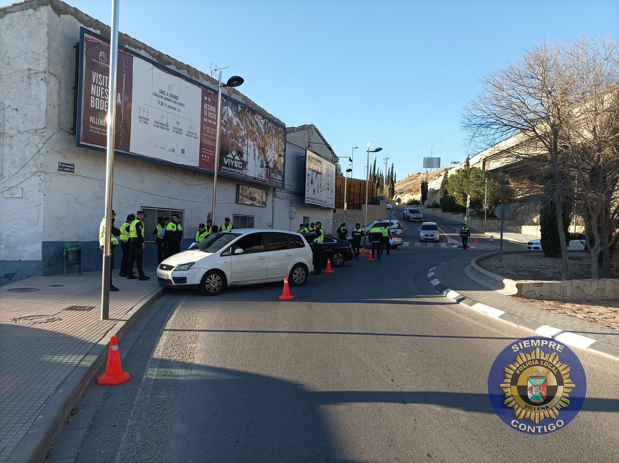 Control de la policía local. Villena