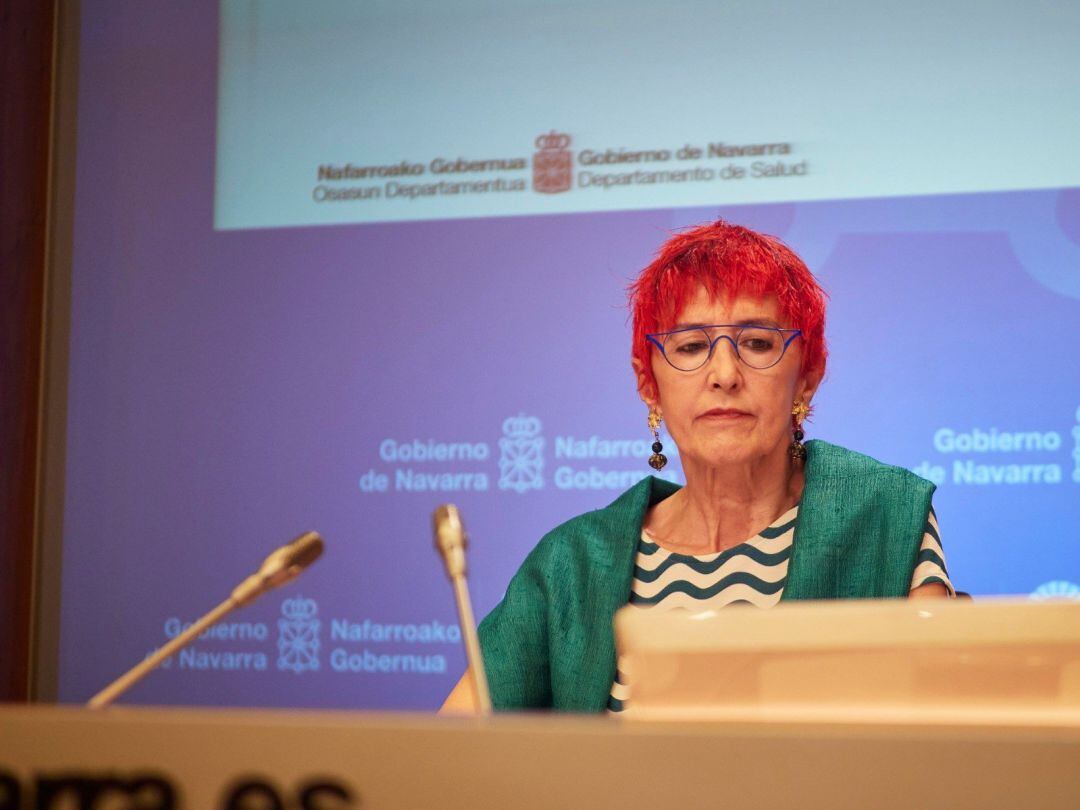 La consejera de Salud, Santos Induráin, en rueda de prensa