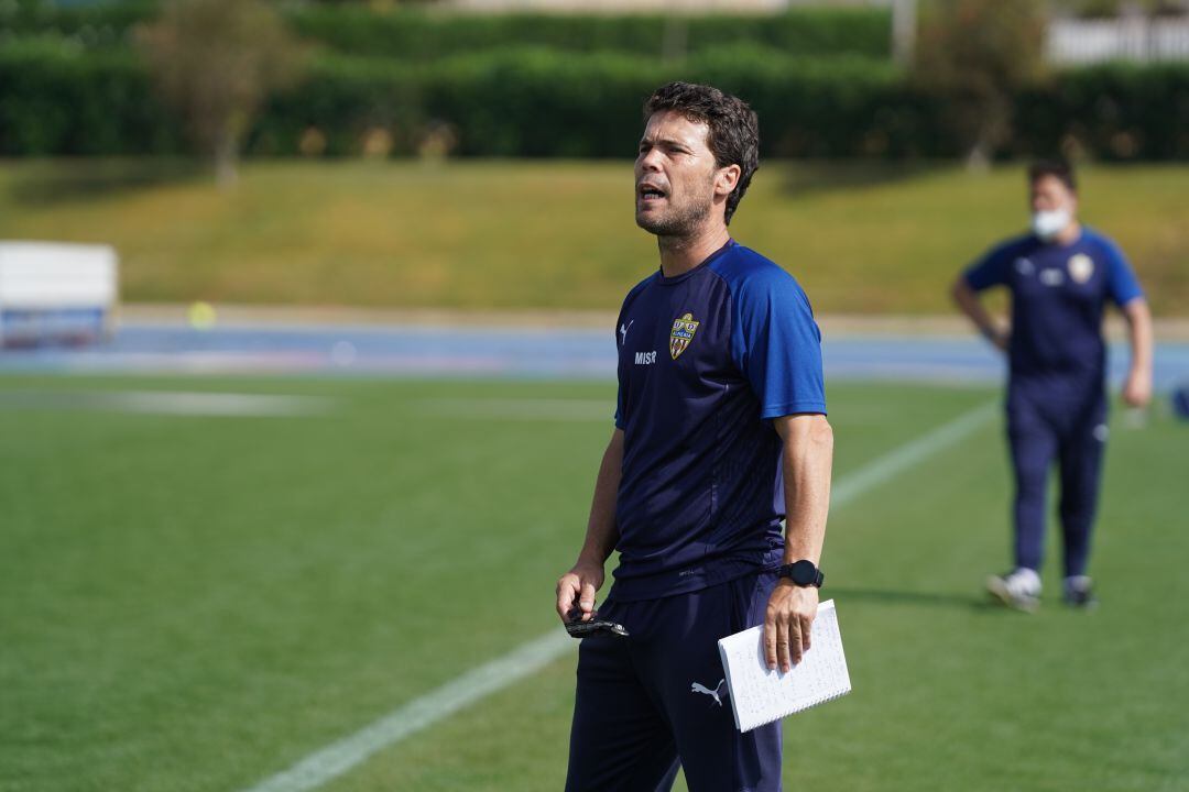 Rubi en el entrenamiento de este sábado en el Anexo.