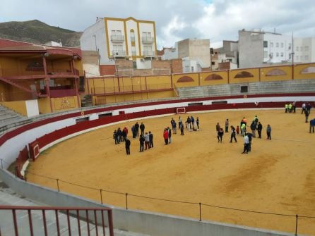 Vista general del campeonato de Petanca en la PLaza de Toros