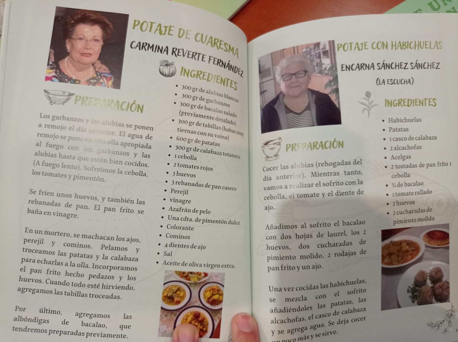 Algunas de la recetas del libro &#039;Recetas de una Generación&#039;