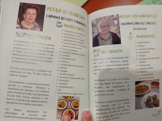 Algunas de la recetas del libro 'Recetas de una Generación'