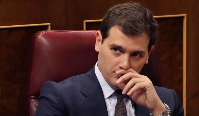 El líder de Ciudadanos, Albert Rivera, durante la sesión de control al Gobierno.