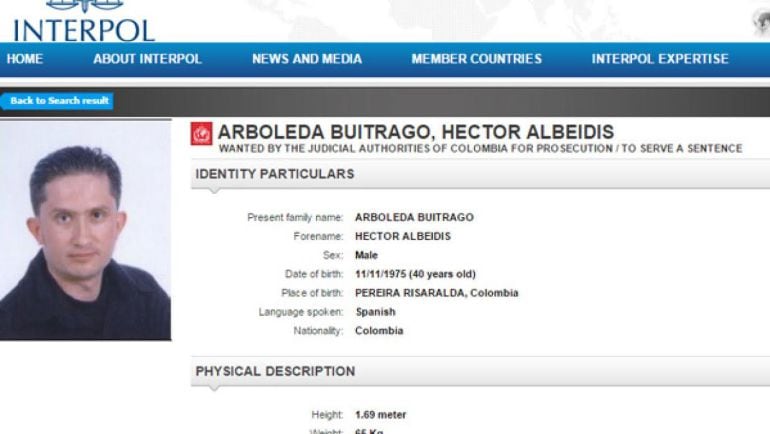 Ficha de búsqueda de Héctor Albeidis