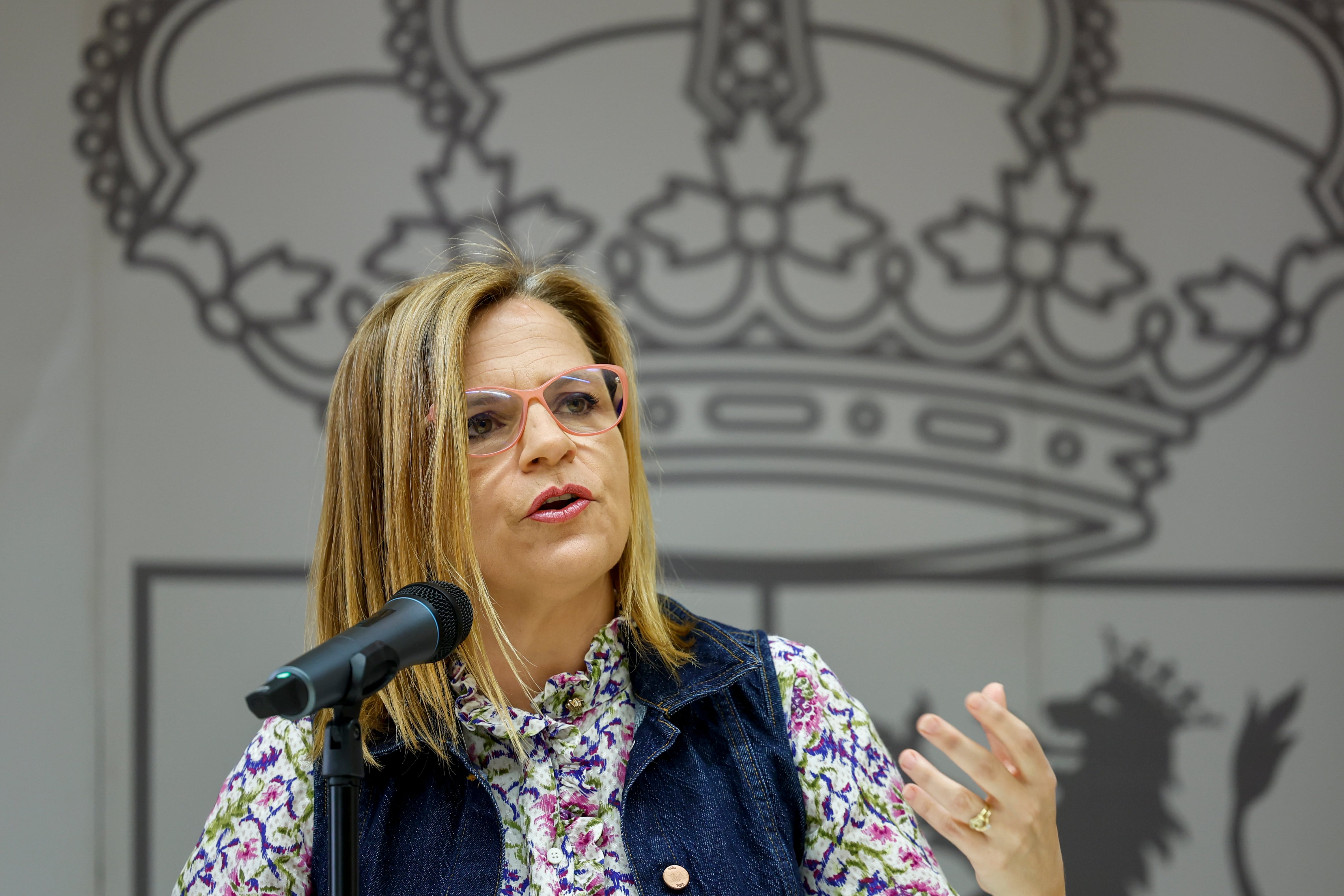 La delegada del Gobierno en la Comunitat Valenciana, Pilar Bernabé, durante una comparecencia ante los medios de comunicación. EFE/Ana Escobar