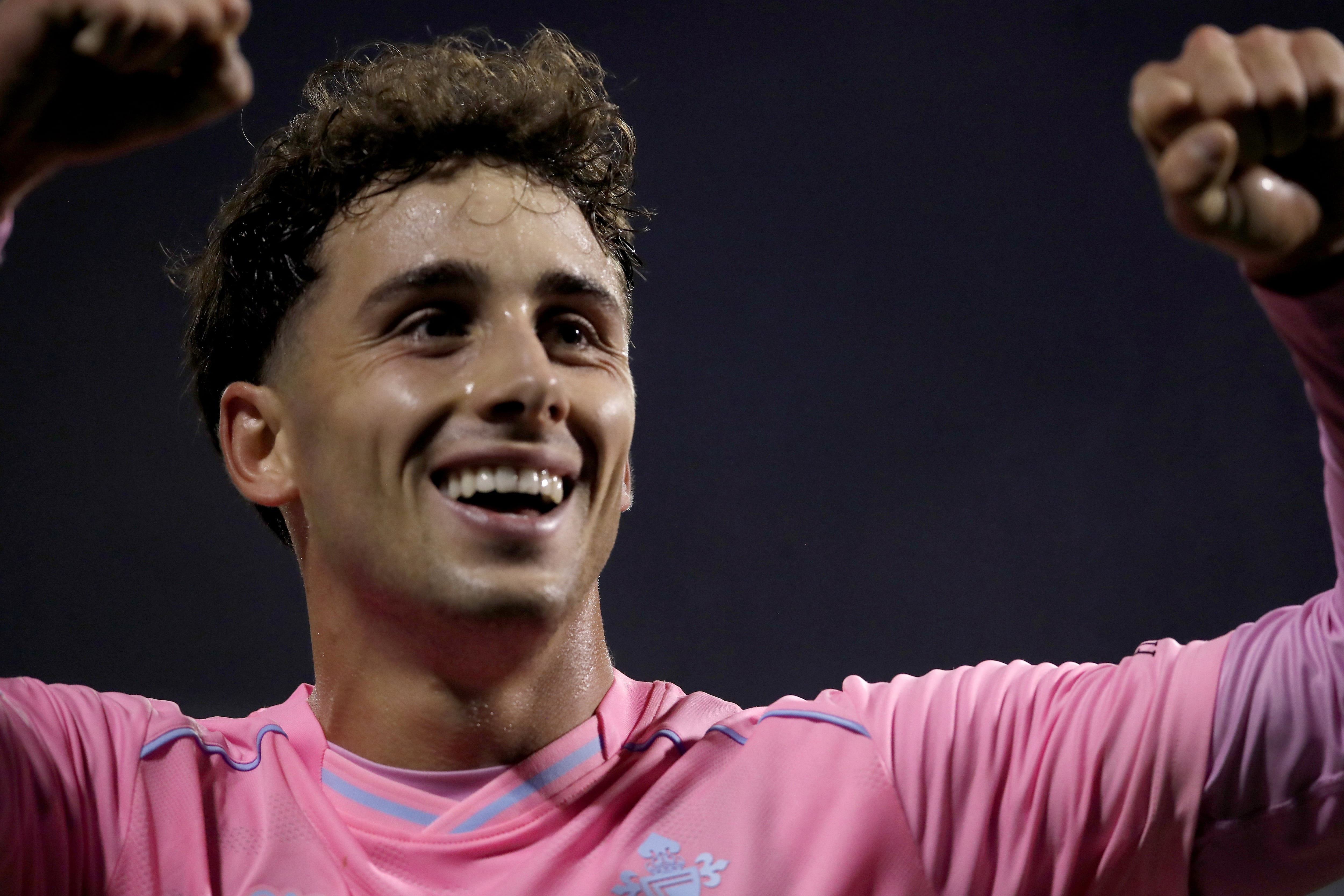 ZAGREB (Croatia), 06/11/2025.- Pablo Duran of Celta Vigo celebrates the team's third goal during the UEFA Europa League league phase match between GNK Dinamo Zagreb and RC Celta de Vigo, in Zagreb, Croatia, 06 November 2025. (Croacia) EFE/EPA/ANTONIO BAT
