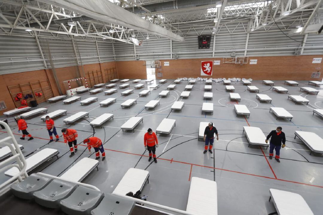 Foto de archivo del montaje del Pabellón de Tenerías el pasado 17 de marzo