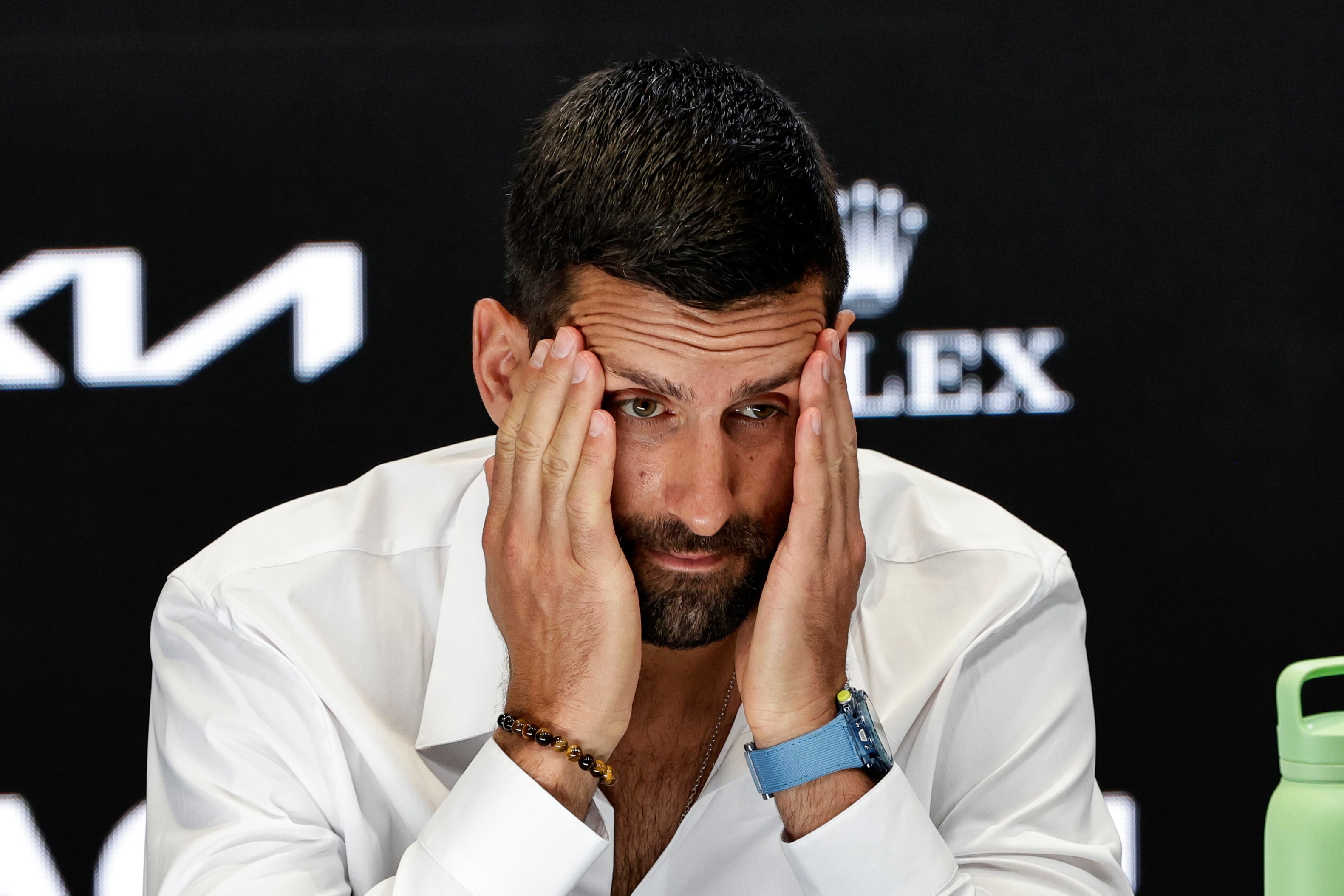 Novak Djokovic, durante la rueda de prensa antes de debutar en el Open de Australia 2025