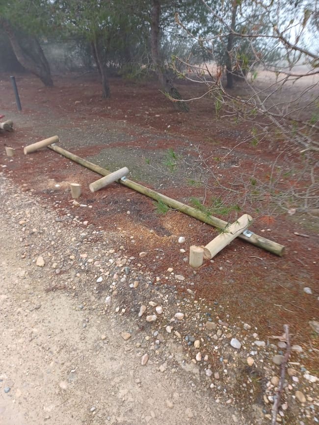 Acto vandálico en el Sierra de San Quílez en Binéfar