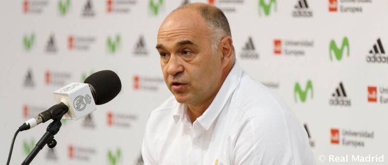 Pablo Laso en la previa del partido contra el Baskonia.