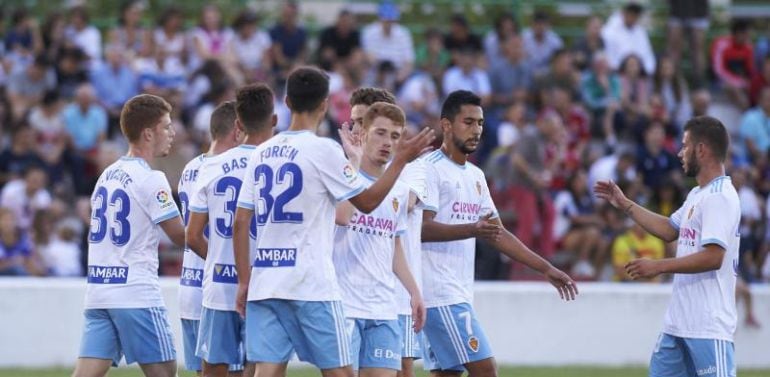 El Real Zaragoza venció por 1-6 al Calamocha en el partido amistoso organizado por la Federación de Peñas Zaragocistas