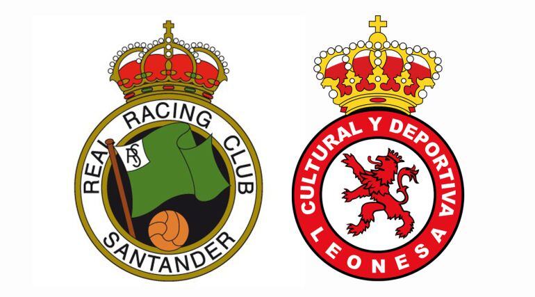 Escudos del Racing de Santader y de la Cultural Leonesa