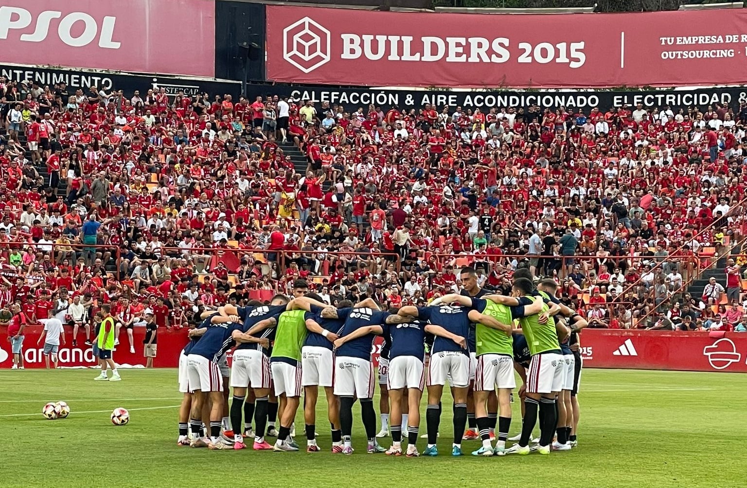 Conjura del Gimnàstic de Tarragona antes de la final frente al Málaga CF