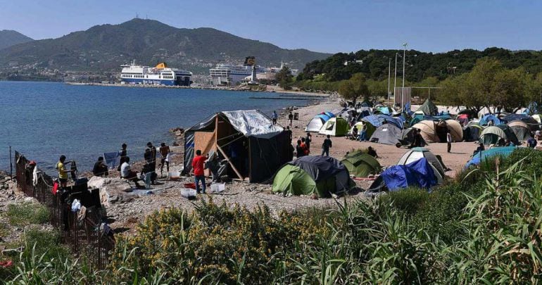 Un campamento de refugiados en Grecia.