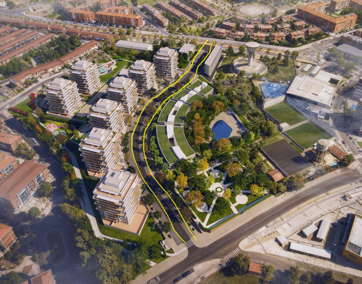 Con trazo amarillo el vía que llevará el nombre de Javier Solano