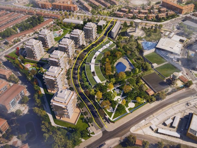 Con trazo amarillo el vía que llevará el nombre de Javier Solano