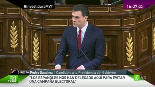 Especial de laSexta durante el discurso de investidura de Pedro Sánchez