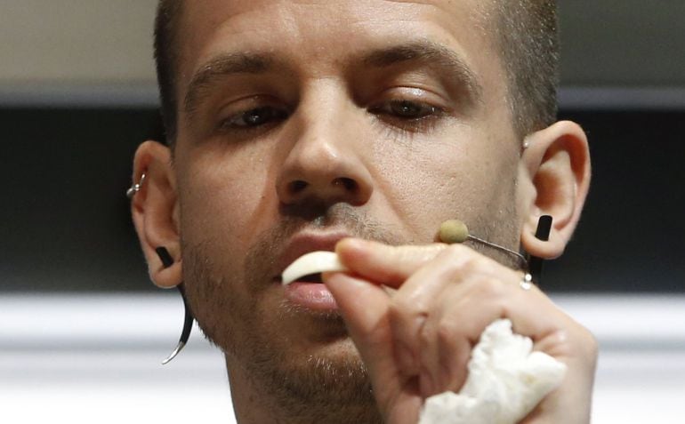 El chef David Muñoz, durante la ponencia &#039;Creatividad Extrema&#039; que ha ofrecido en Madrid Fusión.